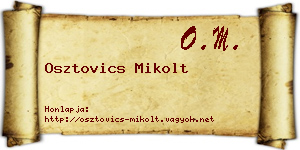 Osztovics Mikolt névjegykártya